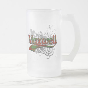 Caneca De Cerveja Vidro Jateado Maxwell Tartan Grunge