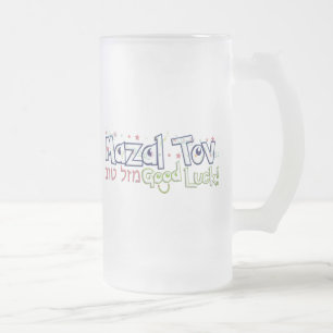 Caneca De Cerveja Vidro Jateado Mazel Tov