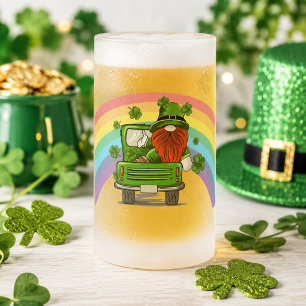 Caneca De Cerveja Vidro Jateado Me Chame de Gnomo Irlandês Sortudo Dia de São Patr