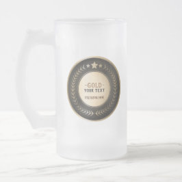 Caneca De Cerveja Vidro Jateado MEDALHA DIY IMPRESSÃO PERSONALIZADA Ouro #1 Campeã