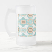 Medalhão azul/tan/marrom colorido