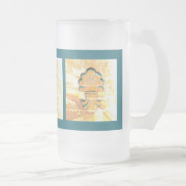 Caneca De Cerveja Vidro Jateado Medalhão de Estilo Italiano Vintage