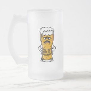 Caneca De Cerveja Vidro Jateado Meia Cheio? Mais Como Meia Vazia!