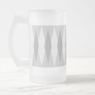 Caneca De Cerveja Vidro Jateado Meio século Modern Cinza Argyle Fosco