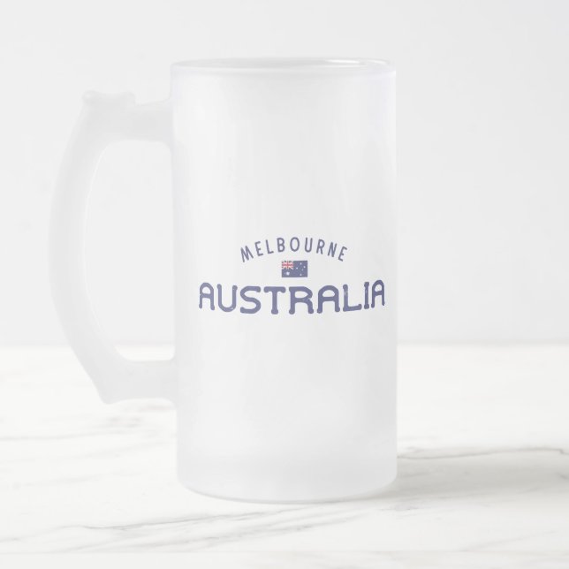 Caneca De Cerveja Vidro Jateado Melbourne, Austrália em apuros (Esquerda)