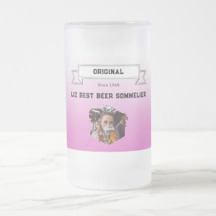 Caneca De Cerveja Vidro Jateado Melhor Cerveja Sommelier e Gradiente e Foto Branco