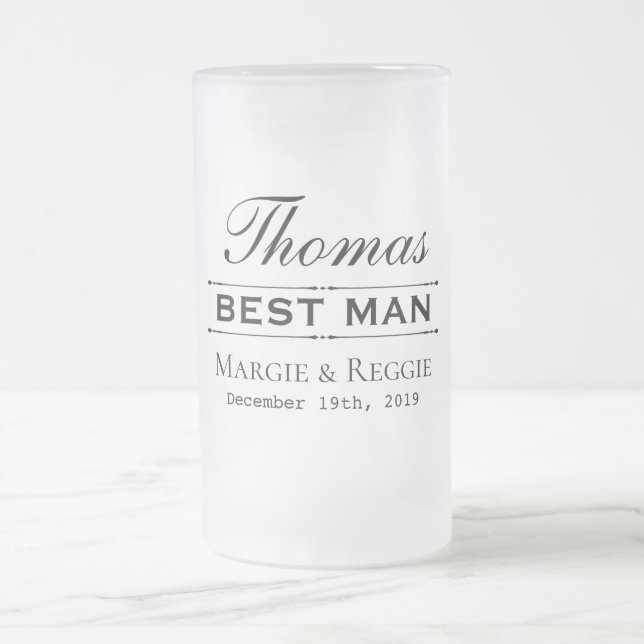 Caneca De Cerveja Vidro Jateado MELHOR FOSCO DE FESTA DE CASAMENTO (16 oz) (Centro)