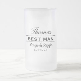 Caneca De Cerveja Vidro Jateado MELHOR FOSCO DE FESTA DE CASAMENTO (16 oz)