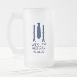 Caneca De Cerveja Vidro Jateado Melhor Homem Gravata Azul