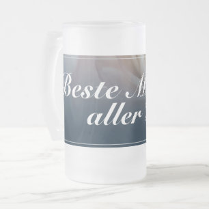 Caneca De Cerveja Vidro Jateado Melhor mãe de todos os tempos com grande rosa rosa