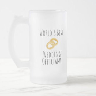 Caneca De Cerveja Vidro Jateado Melhor Oficial de Casamento do Mundo - Obrigado pr