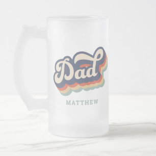 Caneca De Cerveja Vidro Jateado Melhor Pai De Anos setenta De Vintage Script Beer 