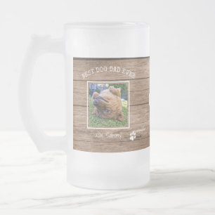 Caneca De Cerveja Vidro Jateado Melhor Pai De Cães Impressão De Fotografias E Pa