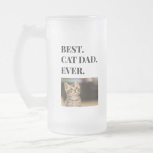 Caneca De Cerveja Vidro Jateado Melhor Pai De Gato Alguma Vez Foto