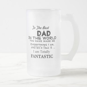 Caneca De Cerveja Vidro Jateado Melhor Pai do Mundo FUNNY FATHER GIFT