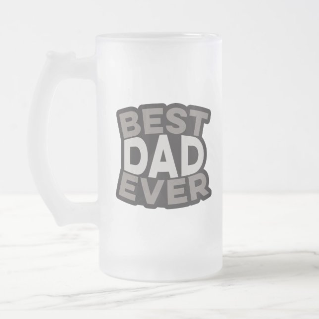 Caneca De Cerveja Vidro Jateado Melhor Pai Nunca | (Esquerda)