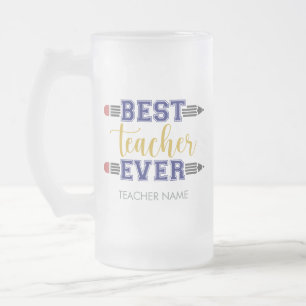 Caneca De Cerveja Vidro Jateado Melhor Professora Personalizada De Todos Os tempos