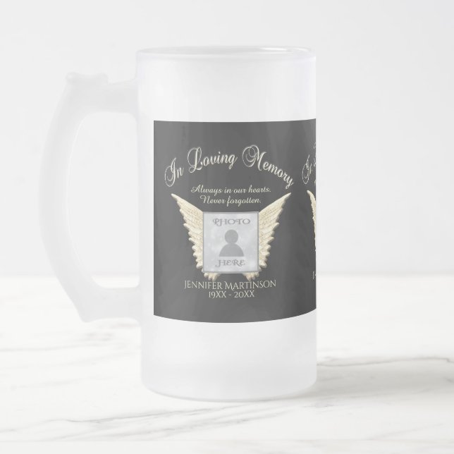 Caneca De Cerveja Vidro Jateado Memorial da Foto (Esquerda)