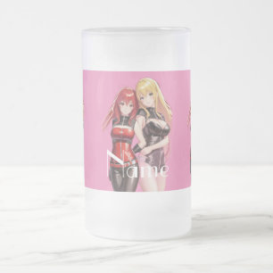 Caneca De Cerveja Vidro Jateado Meninas bonitas Animam Thunder_Cove