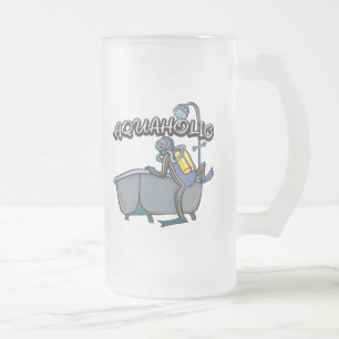 Caneca De Cerveja Vidro Jateado MERGULHADOR de Aquaholic