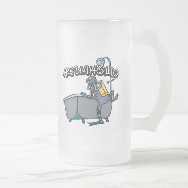 Caneca De Cerveja Vidro Jateado MERGULHADOR de Aquaholic (Direita)