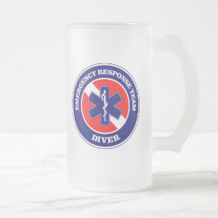 Caneca De Cerveja Vidro Jateado Mergulhador de ERT