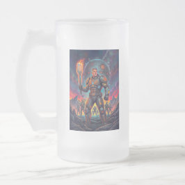 Caneca De Cerveja Vidro Jateado Mestre da Churrasqueira Galáctica Arte de Quadrinh