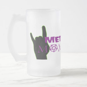 Caneca De Cerveja Vidro Jateado Metal Momma