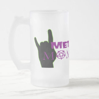 Caneca De Cerveja Vidro Jateado Metal Momma