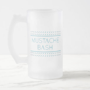 Caneca De Cerveja Vidro Jateado Metro de Bacia Mustache