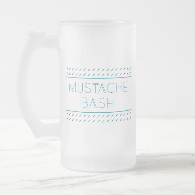 Caneca De Cerveja Vidro Jateado Metro de Bacia Mustache (Esquerda)