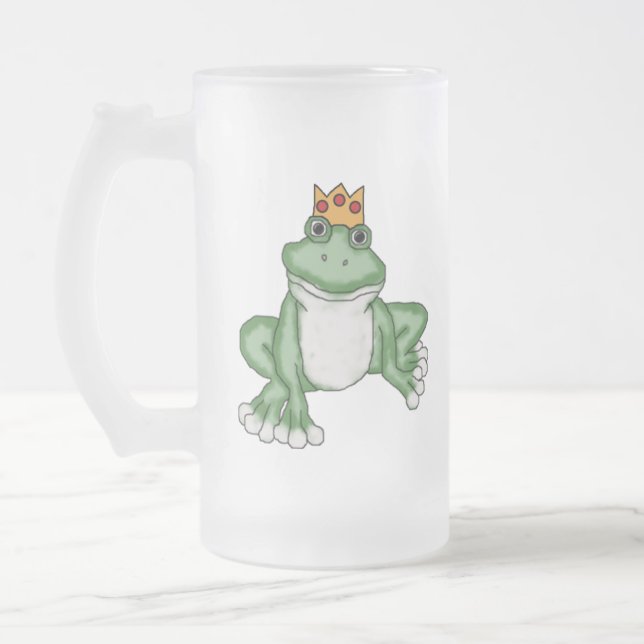 Caneca De Cerveja Vidro Jateado Meu Sapo Prince Mug - SRF (Esquerda)
