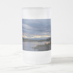 Caneca De Cerveja Vidro Jateado Midnight Alaska Sunset Fosco Beer Mug