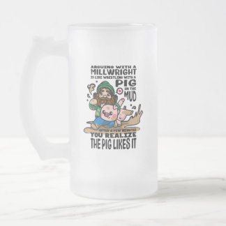 Caneca De Cerveja Vidro Jateado Millwright Mug
