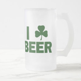 Caneca De Cerveja Vidro Jateado Mim cerveja do trevo
