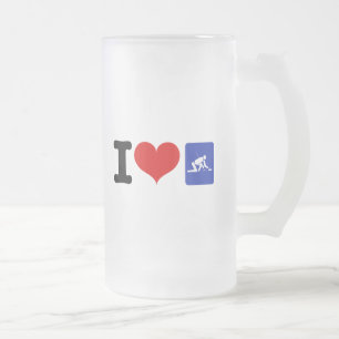 Caneca De Cerveja Vidro Jateado Mim ondulação do coração