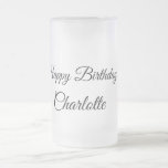 Caneca De Cerveja Vidro Jateado MINIMAL SIMPLES.CUTIE ADICIONAR NOME BABY feliz an<br><div class="desc">Design</div>