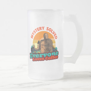 Caneca De Cerveja Vidro Jateado Mistério Resolvido Todos Adoram Café Engraçado Pé 