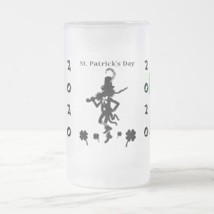 Caneca De Cerveja Vidro Jateado Modelo do Dia de São Patrício do beer do 