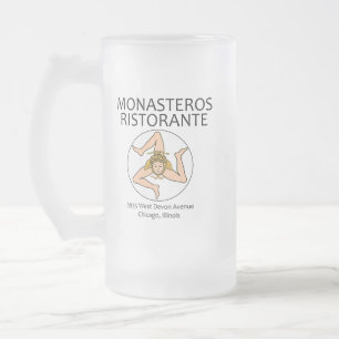 Caneca De Cerveja Vidro Jateado Monasteros Ristorante, Chicago, Illinois