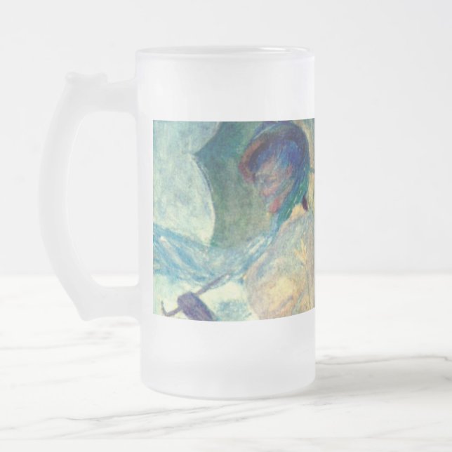 Caneca De Cerveja Vidro Jateado Monet Woman com Parasol à esquerda (Esquerda)