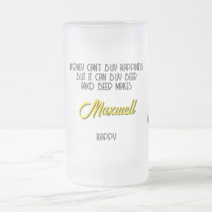 Caneca De Cerveja Vidro Jateado Monkey Beer Fosco Mug