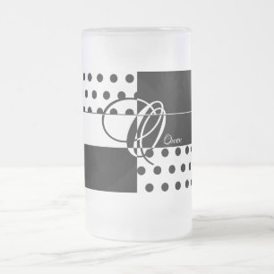 Caneca De Cerveja Vidro Jateado Monograma O