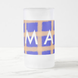 Caneca De Cerveja Vidro Jateado Monograma simples adicione a letra do seu nome hom