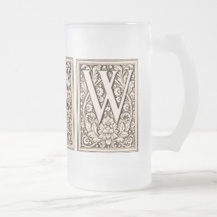 Caneca De Cerveja Vidro Jateado Monograma 'W' - Mug