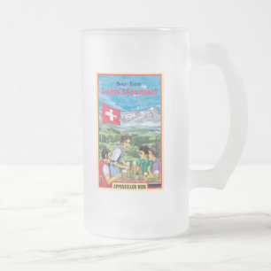 Caneca De Cerveja Vidro Jateado Montanha suíça