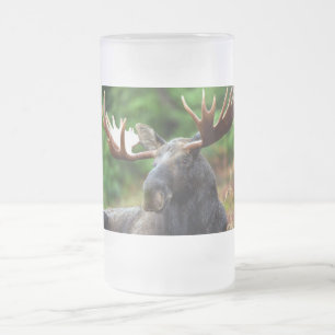Caneca De Cerveja Vidro Jateado Moose