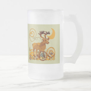 Caneca De Cerveja Vidro Jateado Moose Fosco Mug