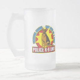 Caneca De Cerveja Vidro Jateado Mordida do german shepherd K9