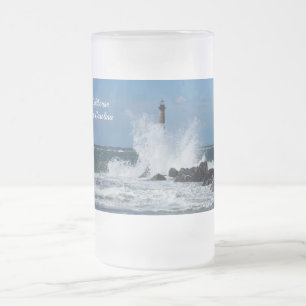 Caneca De Cerveja Vidro Jateado Morris Lighthouse Splash Fosco Mug